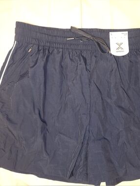 Women's Large Navy Athletic Shorts with Drawstring